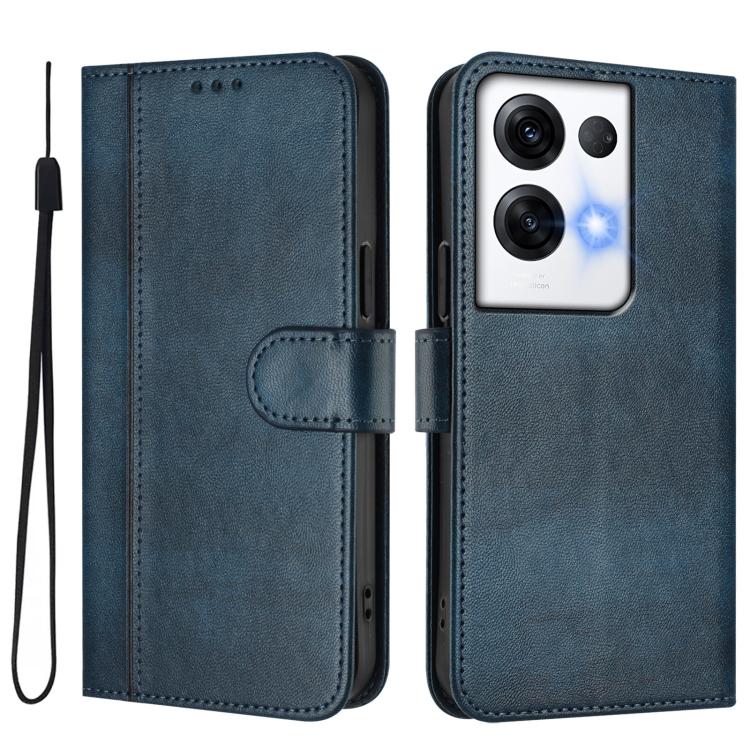For OPPO Reno8 Pro 5G Global Line Splicing Buckle Retro Leather Phone Case