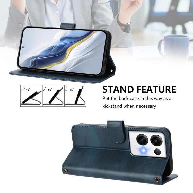 For OPPO Reno8 Pro 5G Global Line Splicing Buckle Retro Leather Phone Case