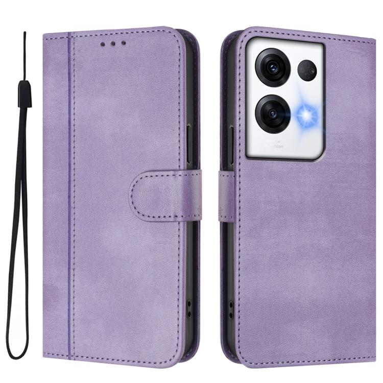 For OPPO Reno8 Pro 5G Global Line Splicing Buckle Retro Leather Phone Case