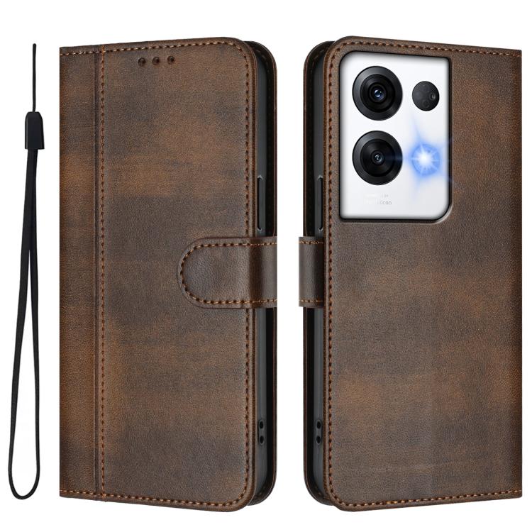For OPPO Reno8 Pro 5G Global Line Splicing Buckle Retro Leather Phone Case