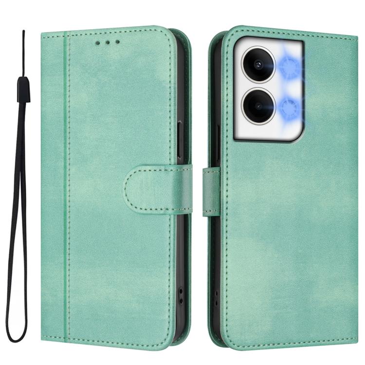 For OPPO Reno9 5G / Reno9 Pro 5G Line Splicing Buckle Retro Leather Phone Case