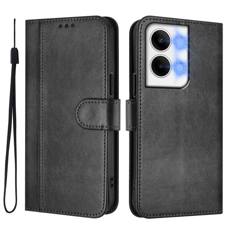 For OPPO Reno9 5G / Reno9 Pro 5G Line Splicing Buckle Retro Leather Phone Case