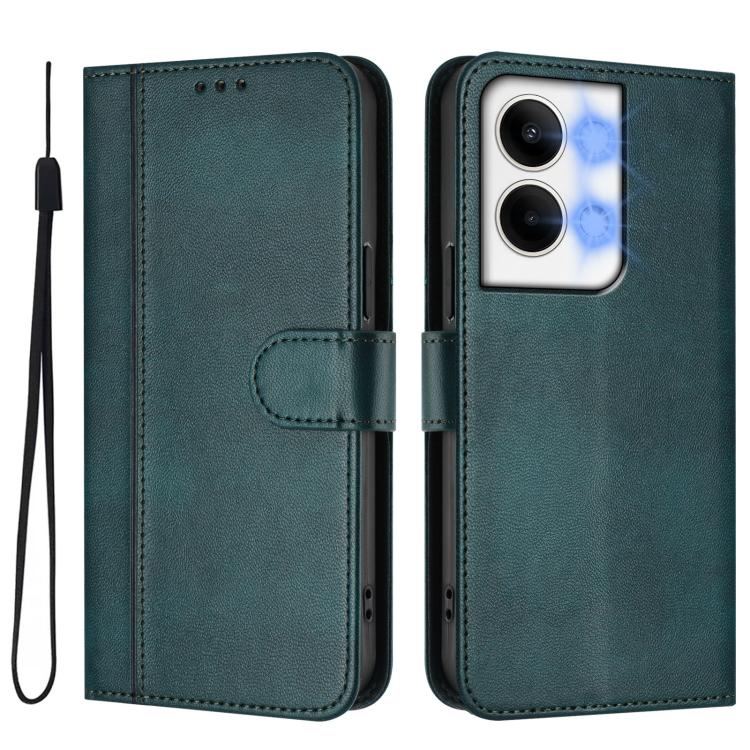 For OPPO Reno9 5G / Reno9 Pro 5G Line Splicing Buckle Retro Leather Phone Case