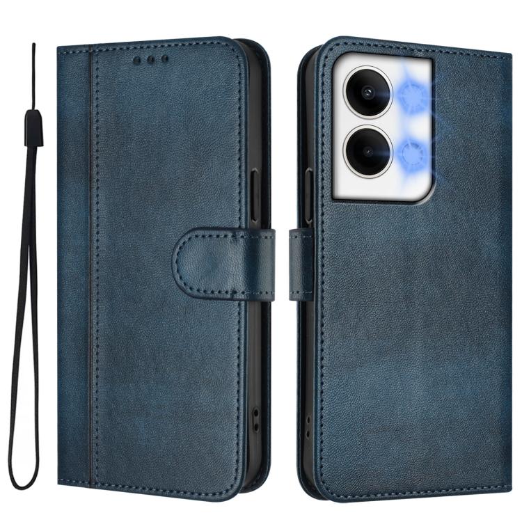For OPPO Reno9 5G / Reno9 Pro 5G Line Splicing Buckle Retro Leather Phone Case