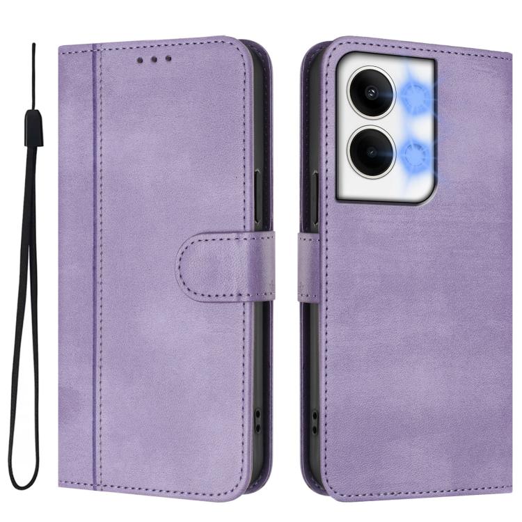For OPPO Reno9 5G / Reno9 Pro 5G Line Splicing Buckle Retro Leather Phone Case