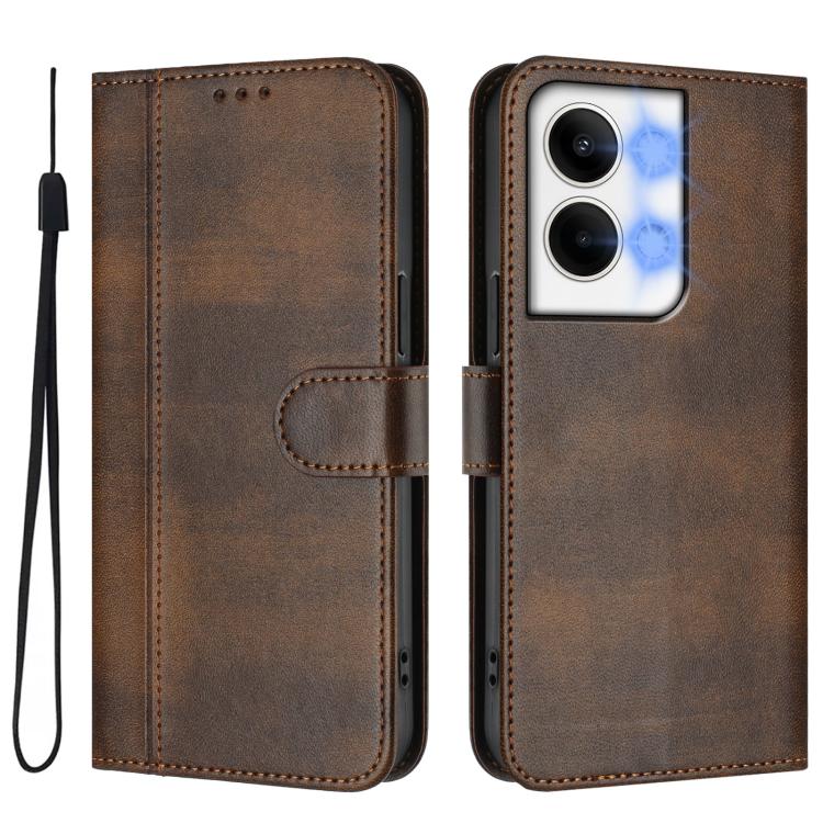 For OPPO Reno9 5G / Reno9 Pro 5G Line Splicing Buckle Retro Leather Phone Case