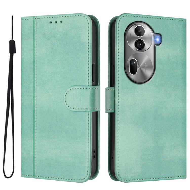 For OPPO Reno11 Pro 5G Global Line Splicing Buckle Retro Leather Phone Case