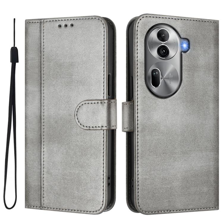 For OPPO Reno11 Pro 5G Global Line Splicing Buckle Retro Leather Phone Case