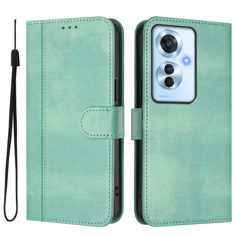 For OPPO Reno11 F 5G Global / F25 Pro 5G India Line Splicing Buckle Retro Leather Phone Case