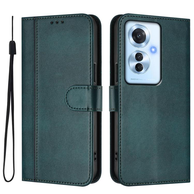For OPPO Reno11 F 5G Global / F25 Pro 5G India Line Splicing Buckle Retro Leather Phone Case