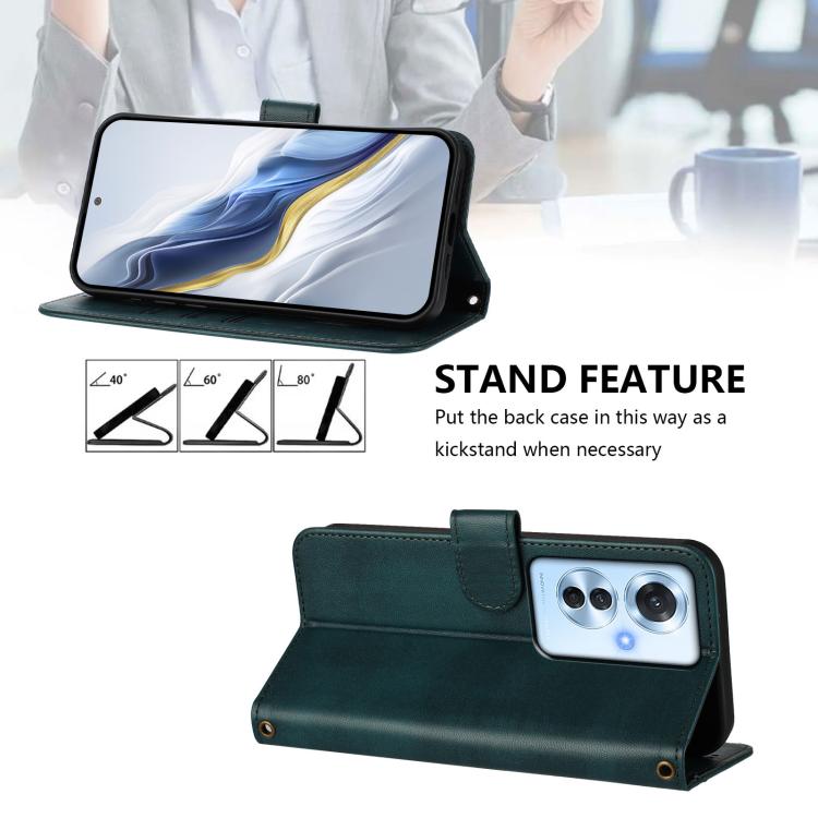 For OPPO Reno11 F 5G Global / F25 Pro 5G India Line Splicing Buckle Retro Leather Phone Case