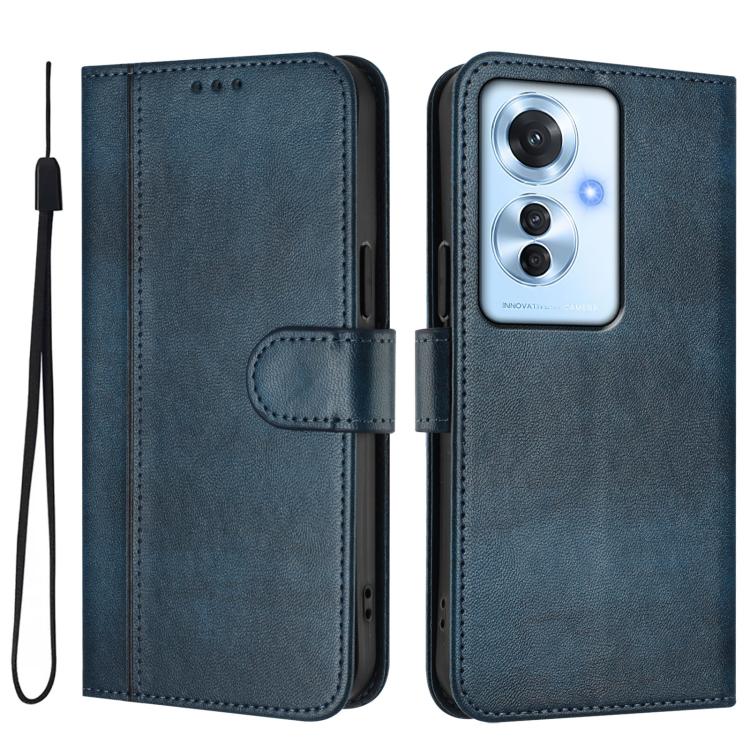 For OPPO Reno11 F 5G Global / F25 Pro 5G India Line Splicing Buckle Retro Leather Phone Case