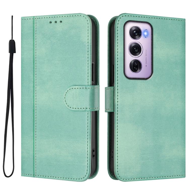 For OPPO Reno12 Pro 5G Global Line Splicing Buckle Retro Leather Phone Case