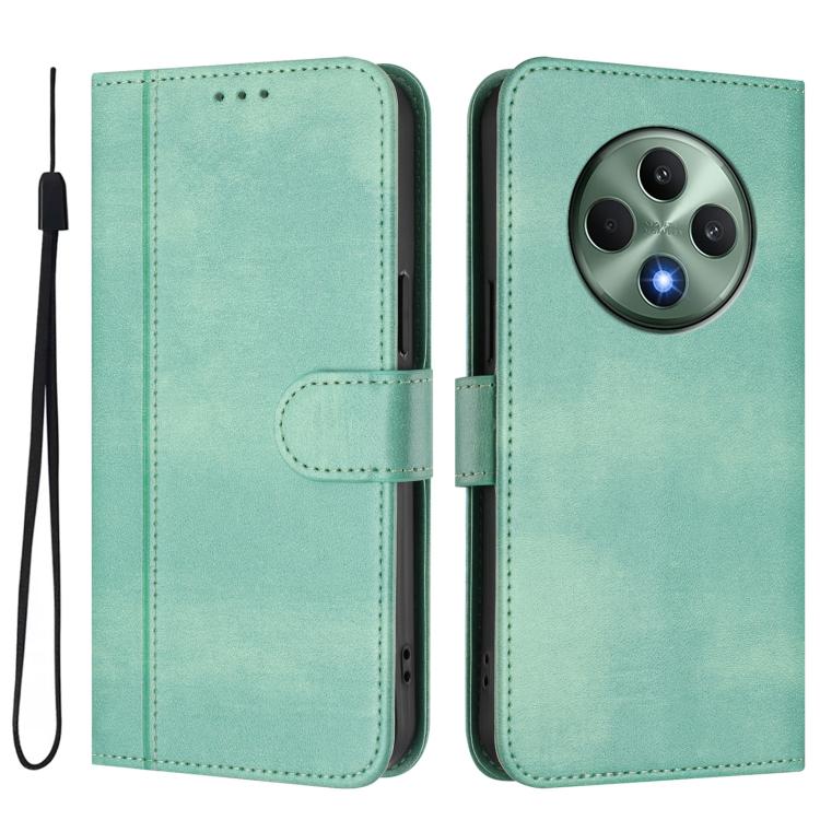 For OPPO Reno12 F 5G / 4G / F27 5G India Line Splicing Buckle Retro Leather Phone Case
