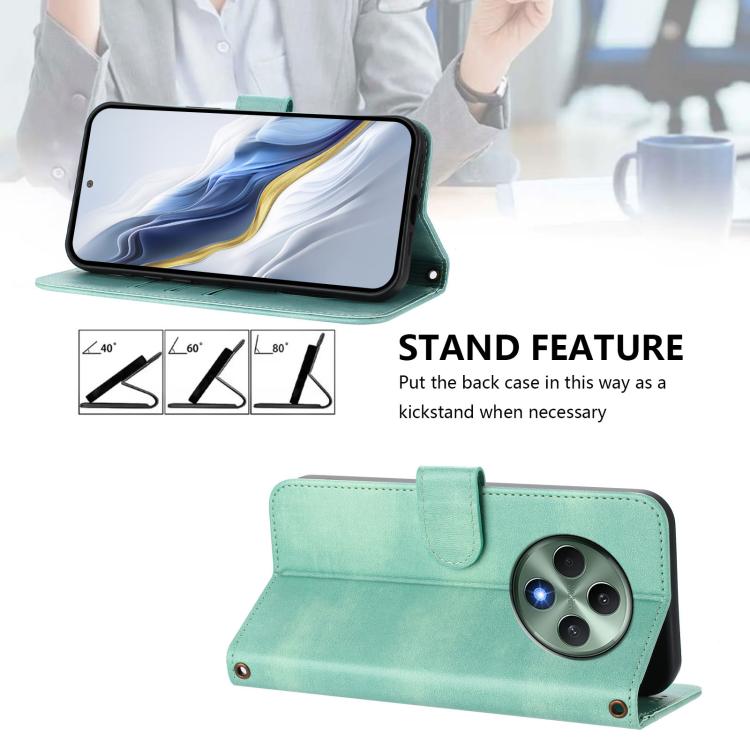 For OPPO Reno12 F 5G / 4G / F27 5G India Line Splicing Buckle Retro Leather Phone Case