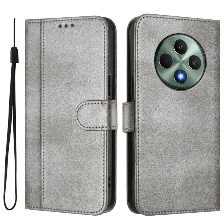 For OPPO Reno12 F 5G / 4G / F27 5G India Line Splicing Buckle Retro Leather Phone Case