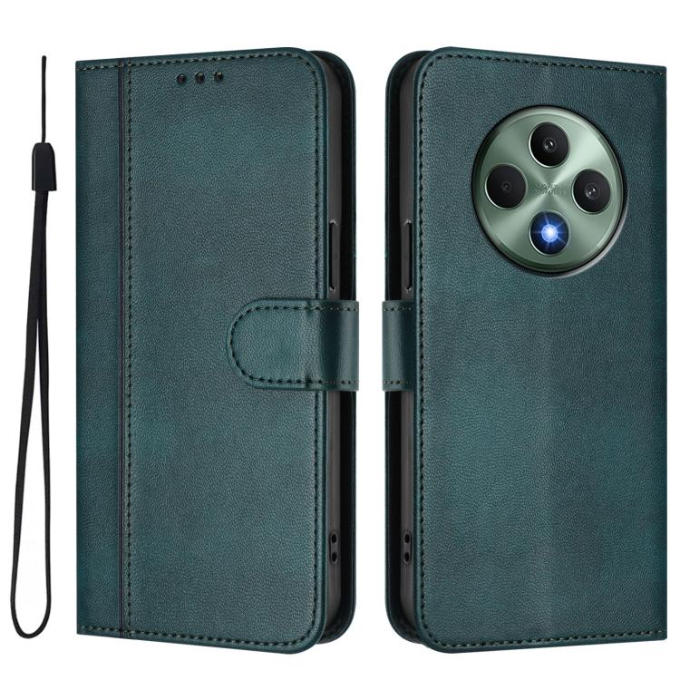 For OPPO Reno12 F 5G / 4G / F27 5G India Line Splicing Buckle Retro Leather Phone Case