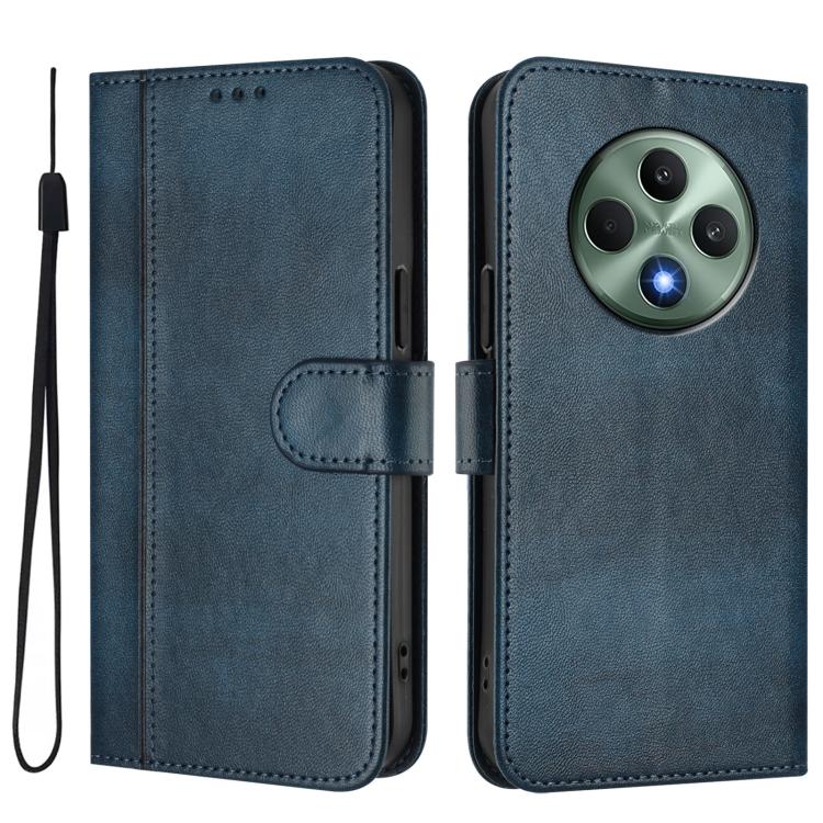 For OPPO Reno12 F 5G / 4G / F27 5G India Line Splicing Buckle Retro Leather Phone Case