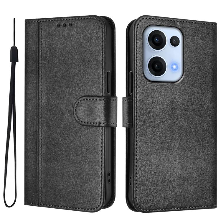 For OPPO Reno13 Pro 5G Global Line Splicing Buckle Retro Leather Phone Case