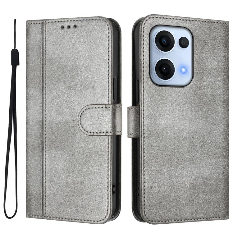 For OPPO Reno13 Pro 5G Global Line Splicing Buckle Retro Leather Phone Case
