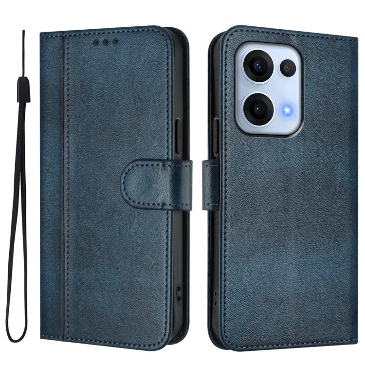 For OPPO Reno13 Pro 5G Global Line Splicing Buckle Retro Leather Phone Case
