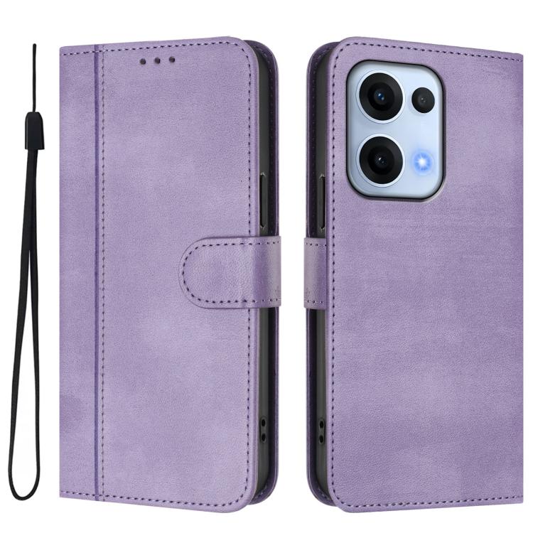 For OPPO Reno13 Pro 5G Global Line Splicing Buckle Retro Leather Phone Case