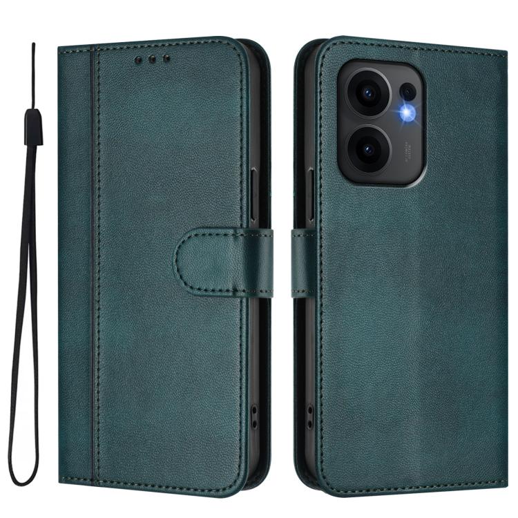 For OPPO Reno13 F 5G Global / 4G India Line Splicing Buckle Retro Leather Phone Case