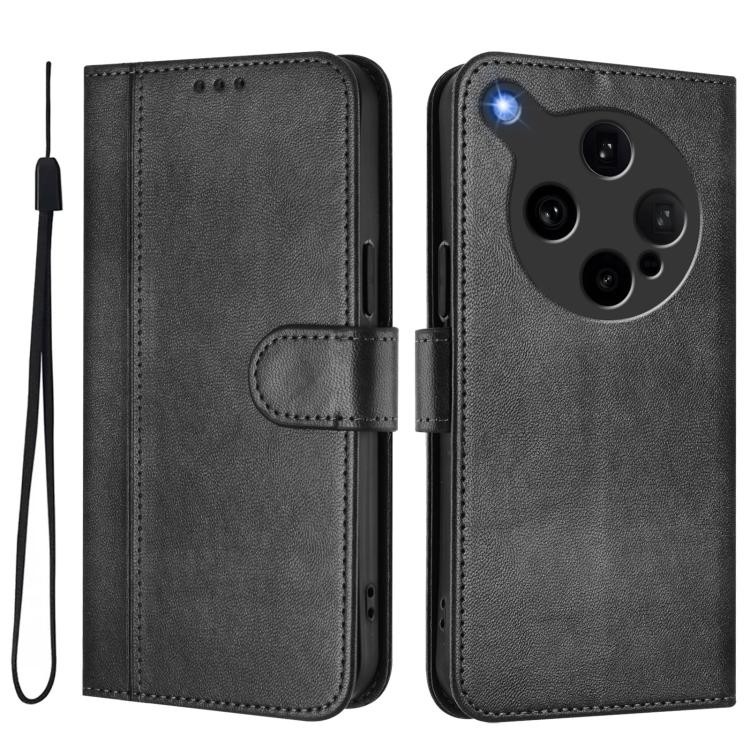 For OPPO Find X8 Ultra 5G Line Splicing Buckle Retro Leather Phone Case