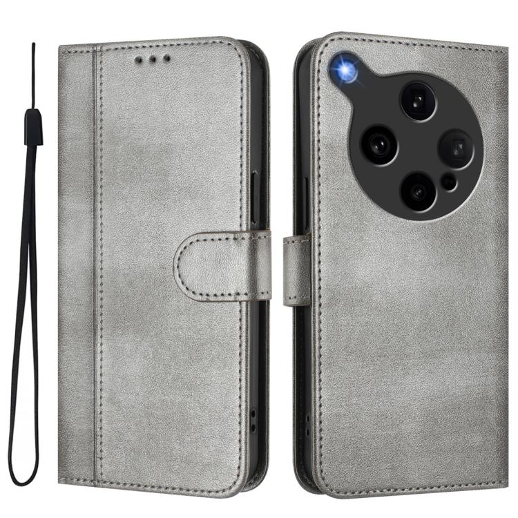 For OPPO Find X8 Ultra 5G Line Splicing Buckle Retro Leather Phone Case