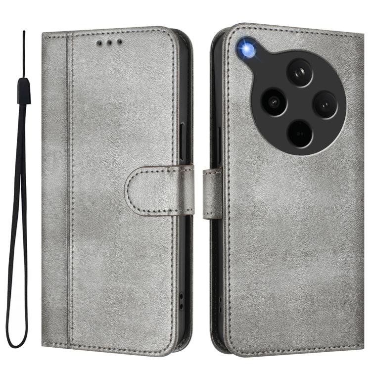 For OPPO Find X8s+ 5G Line Splicing Buckle Retro Leather Phone Case