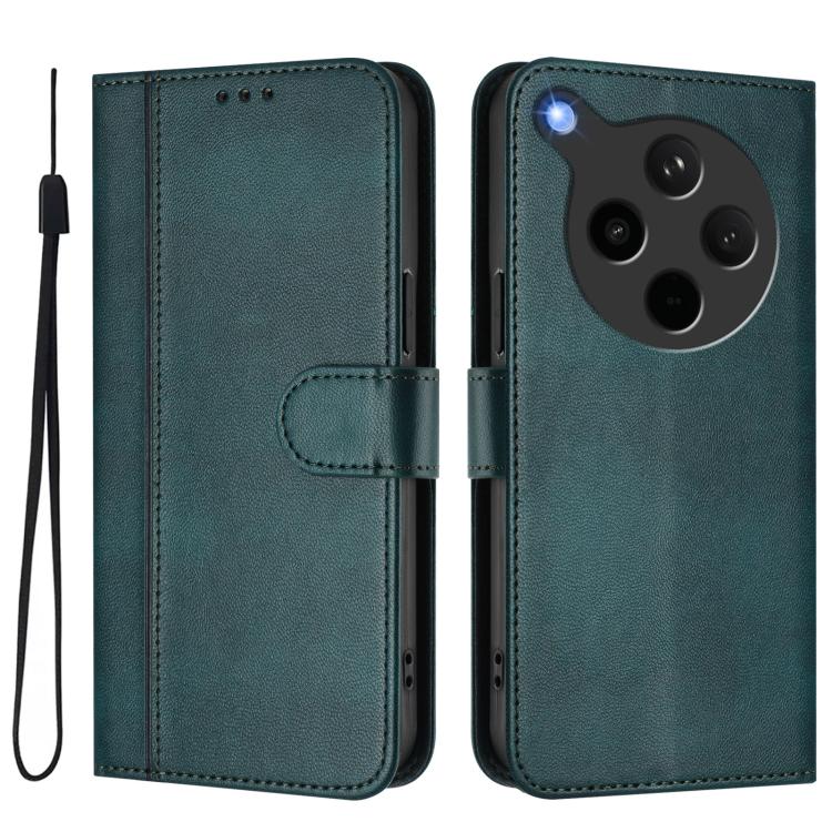 For OPPO Find X8s+ 5G Line Splicing Buckle Retro Leather Phone Case