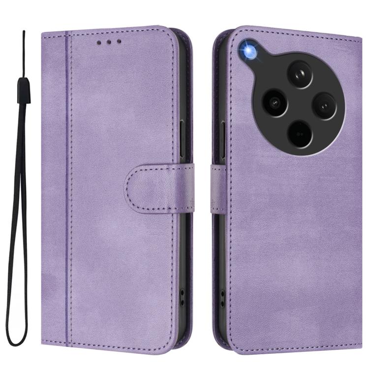 For OPPO Find X8s+ 5G Line Splicing Buckle Retro Leather Phone Case