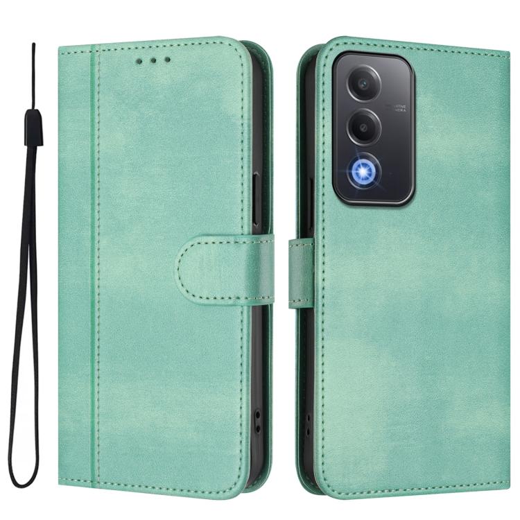 For OPPO A5 5G Global Line Splicing Buckle Retro Leather Phone Case