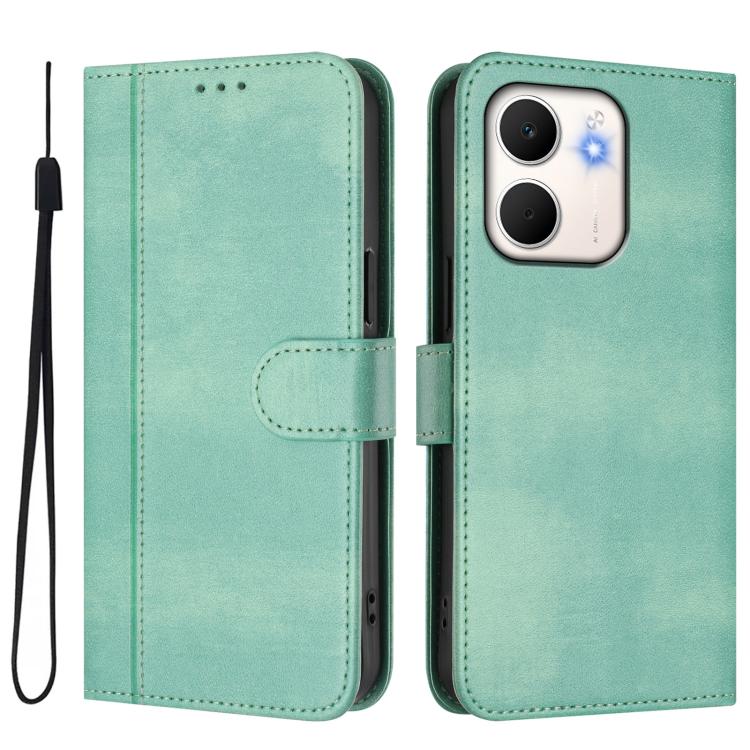For OPPO A5x 5G / 4G Global Line Splicing Buckle Retro Leather Phone Case