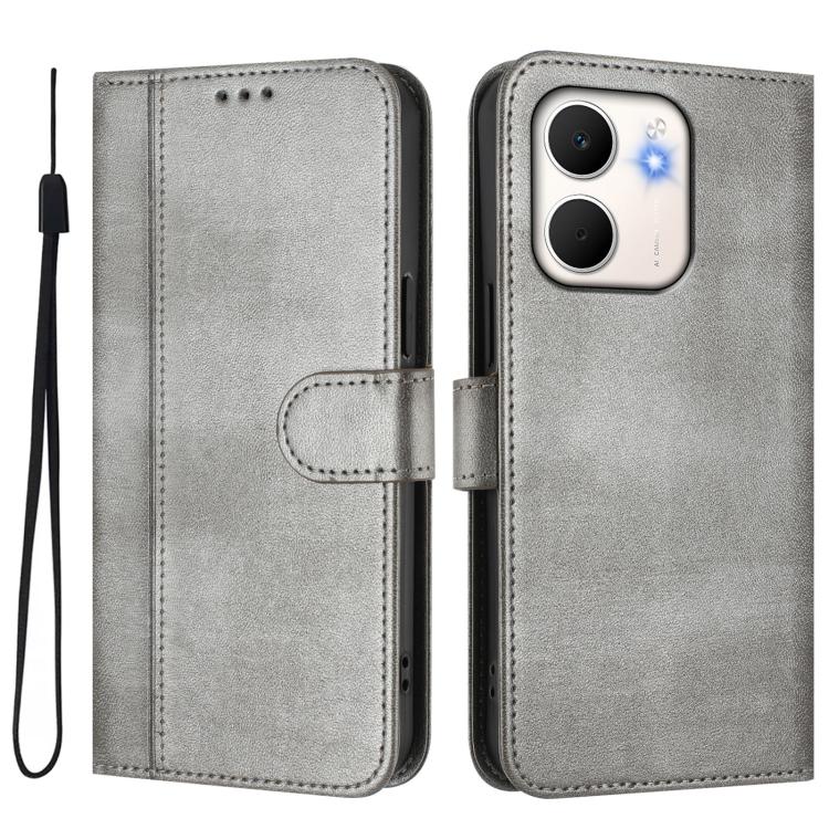 For OPPO A5x 5G / 4G Global Line Splicing Buckle Retro Leather Phone Case