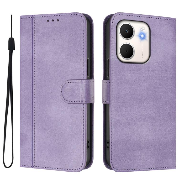 For OPPO A5x 5G / 4G Global Line Splicing Buckle Retro Leather Phone Case