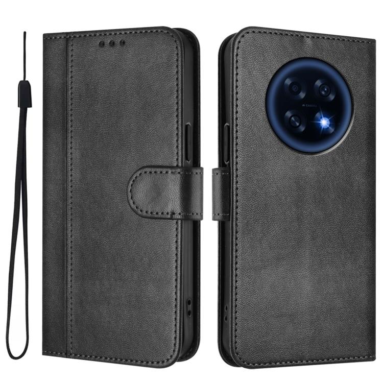 For OPPO A6 GT 5G Line Splicing Buckle Retro Leather Phone Case