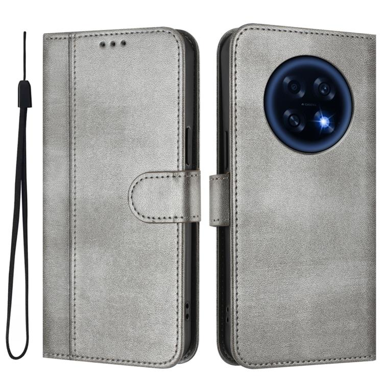 For OPPO A6 GT 5G Line Splicing Buckle Retro Leather Phone Case