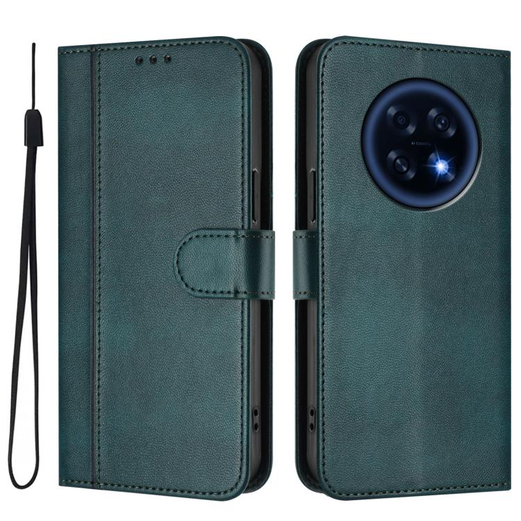 For OPPO A6 GT 5G Line Splicing Buckle Retro Leather Phone Case