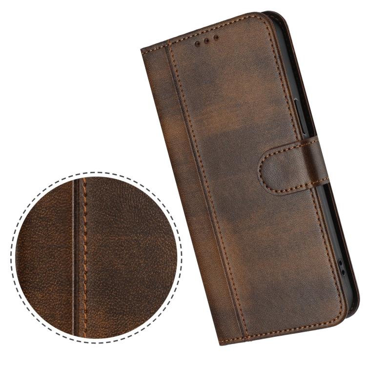 For OPPO A6 GT 5G Line Splicing Buckle Retro Leather Phone Case