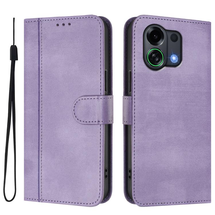 For OPPO K13 Turbo / K13 Turbo Pro Line Splicing Buckle Retro Leather Phone Case