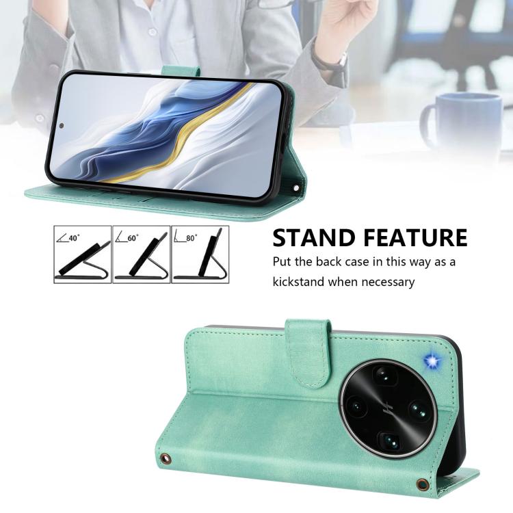 For OPPO Find X9 Ultra Line Splicing Buckle Retro Leather Phone Case
