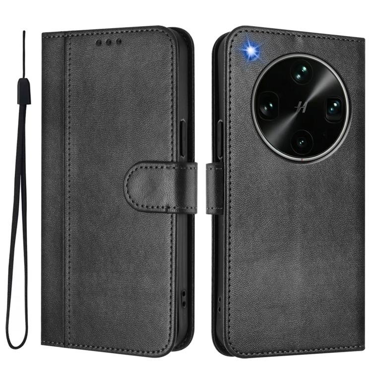 For OPPO Find X9 Ultra Line Splicing Buckle Retro Leather Phone Case