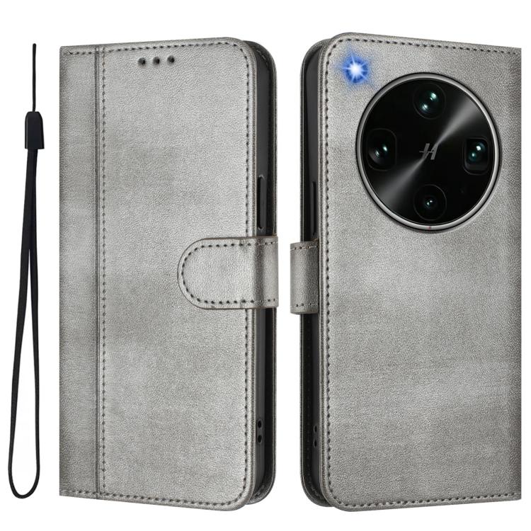 For OPPO Find X9 Ultra Line Splicing Buckle Retro Leather Phone Case
