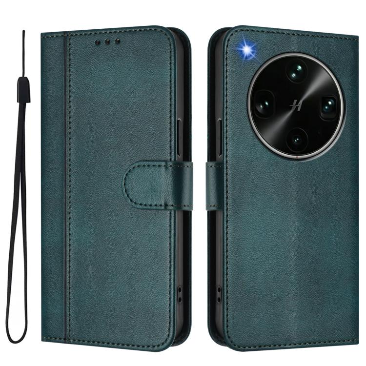 For OPPO Find X9 Ultra Line Splicing Buckle Retro Leather Phone Case