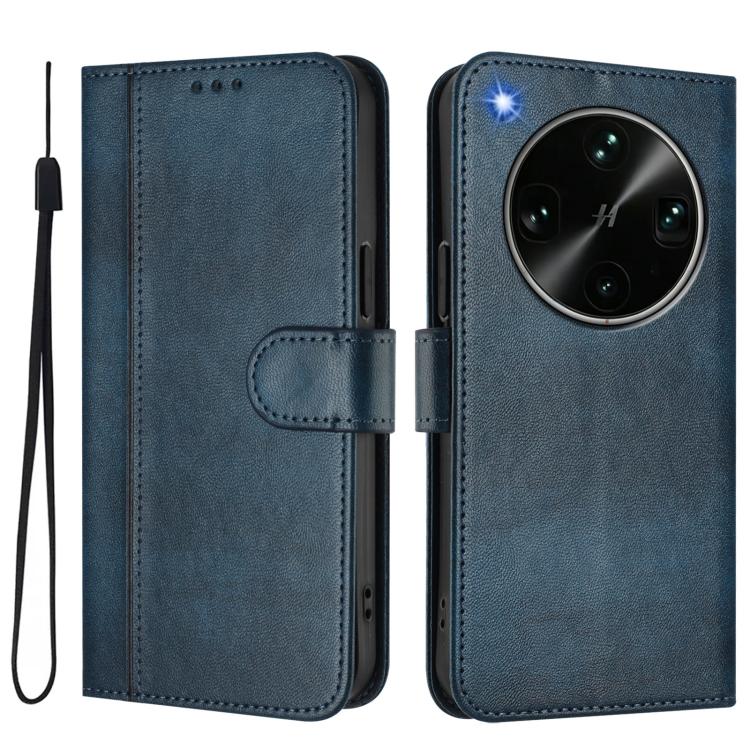 For OPPO Find X9 Ultra Line Splicing Buckle Retro Leather Phone Case