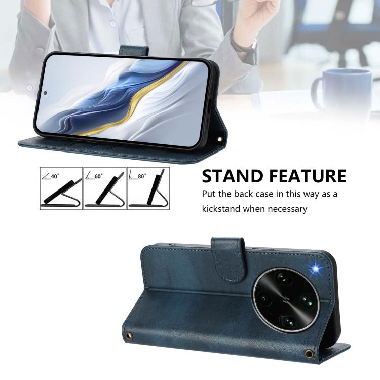 For OPPO Find X9 Ultra Line Splicing Buckle Retro Leather Phone Case