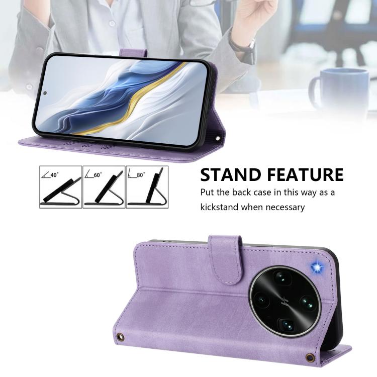 For OPPO Find X9 Ultra Line Splicing Buckle Retro Leather Phone Case