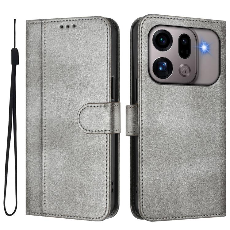 For OPPO Find X9s Pro Line Splicing Buckle Retro Leather Phone Case