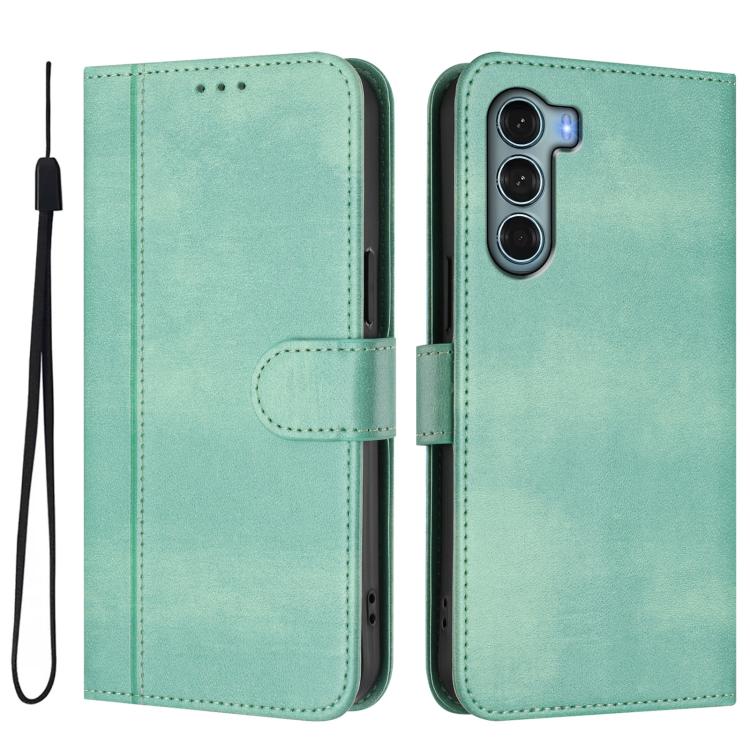 For Motorola Edge S30 / Moto G200 5G Line Splicing Buckle Retro Leather Phone Case